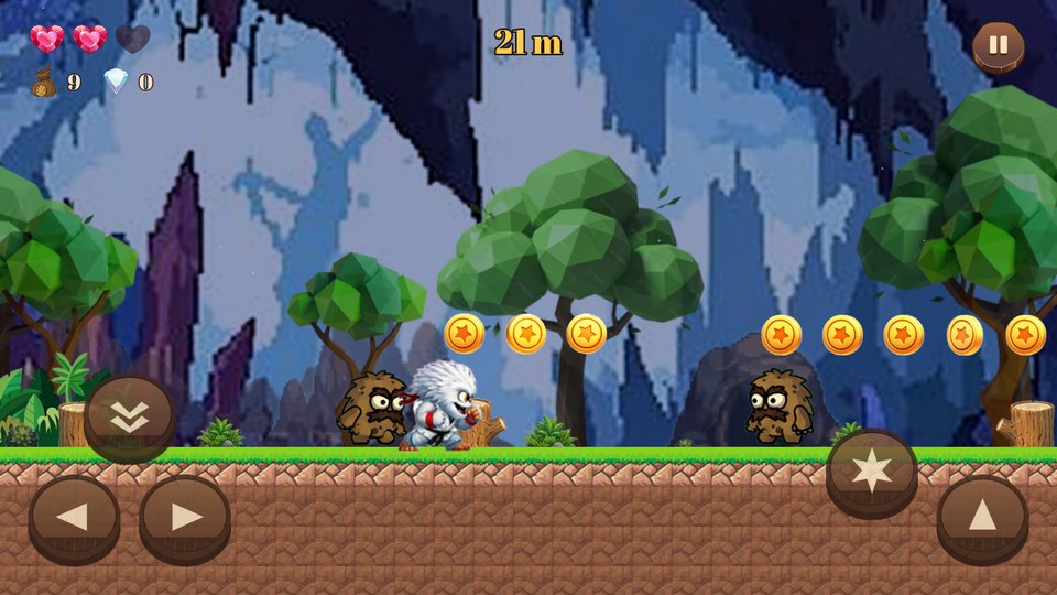 Pashmak running past coins and trees