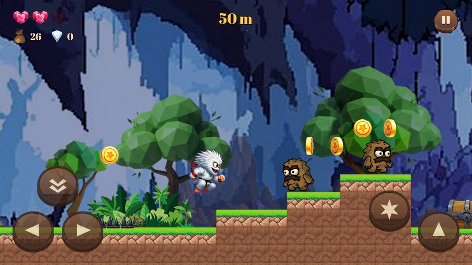 Pashmak mid-jump over a gap